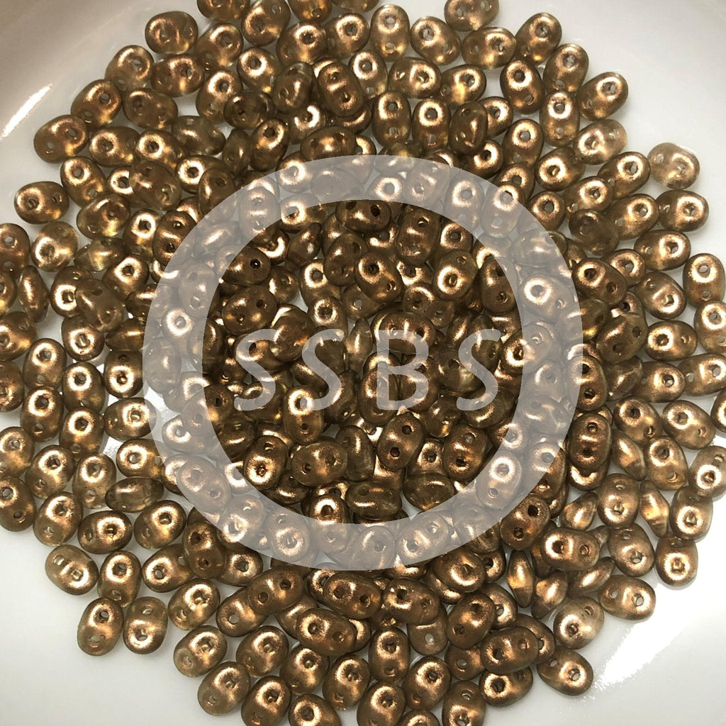Matubo Superduo 2.5 x 5 mm 00030-29270  Halo Champagne Beads - 5 or 10 gm