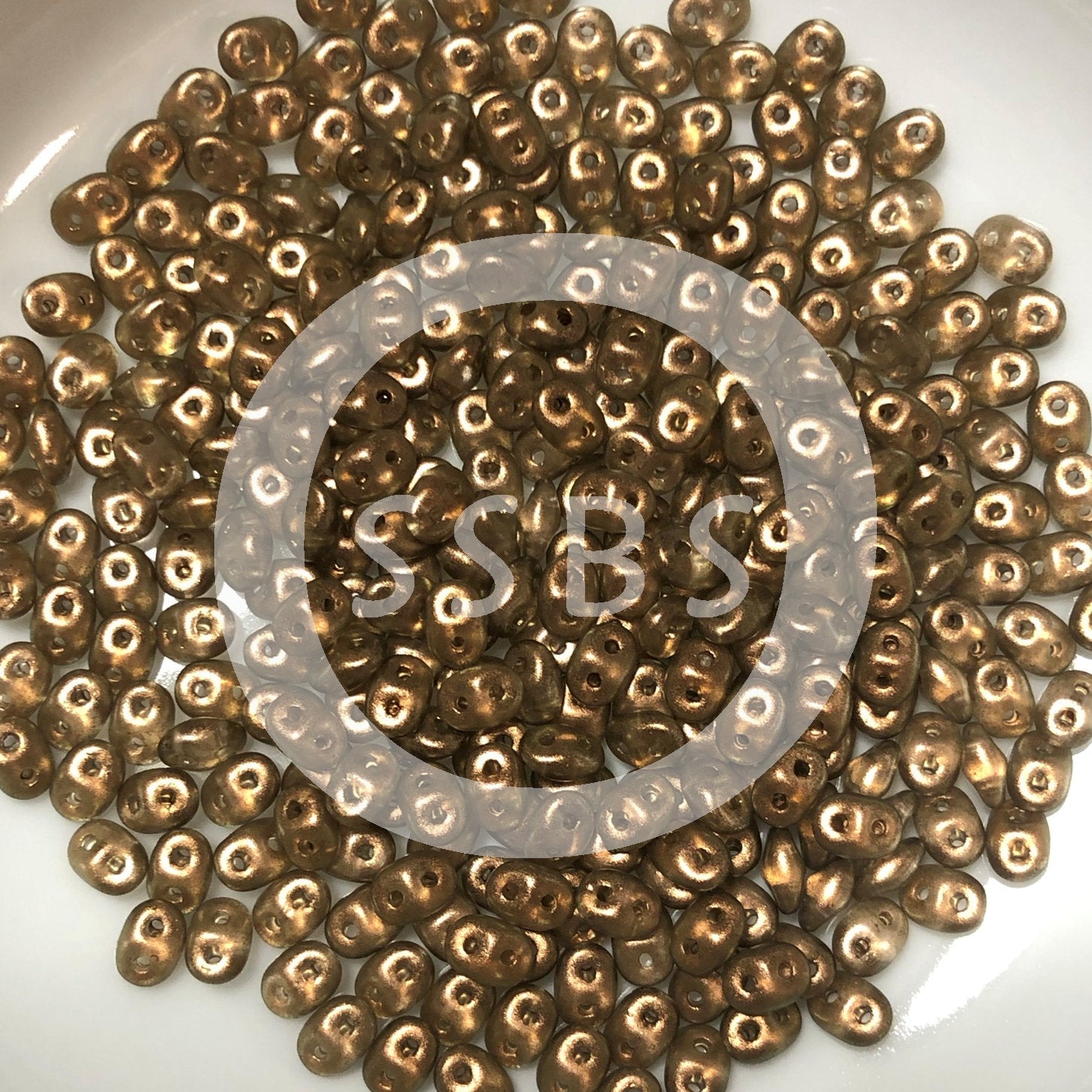 Matubo Superduo 2.5 x 5 mm 00030-29270  Halo Champagne Beads - 5 or 10 gm