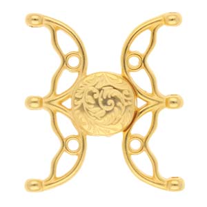 Cymbal™ Volakas III 8/0  24K Gold Plated Magnetic Clasp, 24.3 x 27.6 mm - 1 Clasp