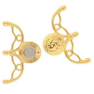Cymbal™ Volakas III 8/0  24K Gold Plated Magnetic Clasp, 24.3 x 27.6 mm - 1 Clasp
