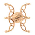 Cymbal™ Volakas III 8/0 Magnetic Clasp, 24.3 x 27.6 mm, Rose Gold Plated - 1 Clasp