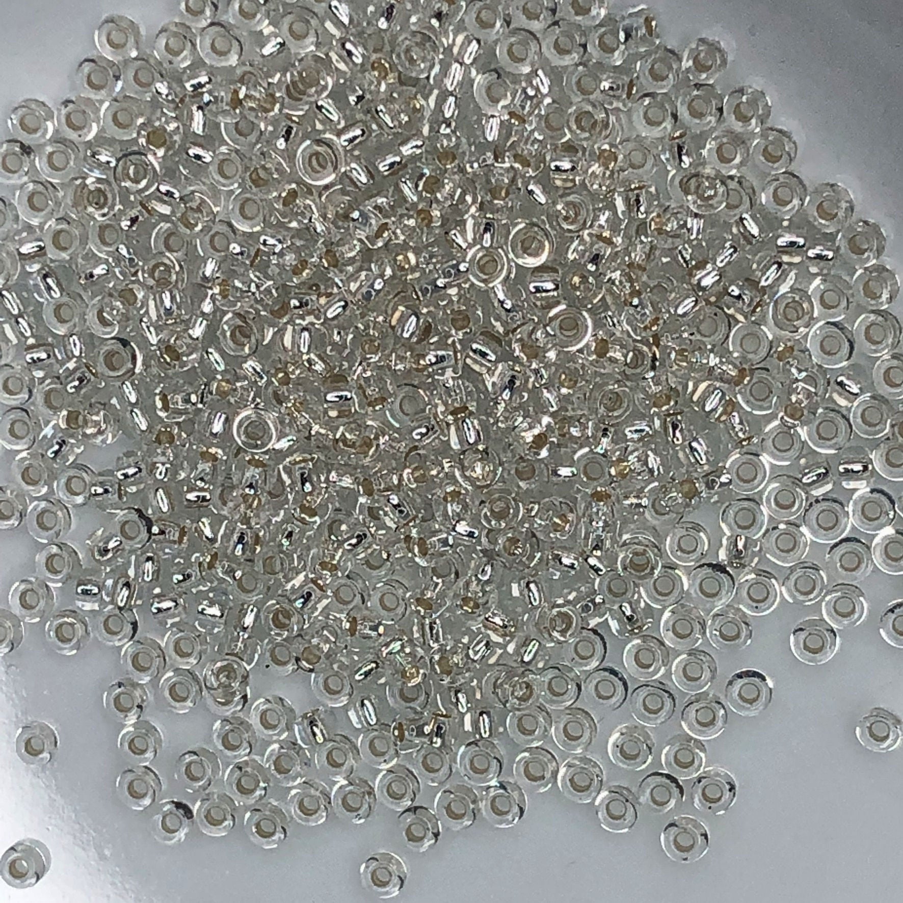 Miyuki 11-1    11/0 Silver Lined Transparent Crystal Seed Beads - 5 or 10 gm
