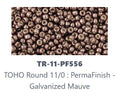 TOHO TR-11-PF556 PermaFinish Galvanized Mauve Seed Beads -  5 gm