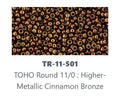 TOHO TR-11-501  11/0 Higher Metallic Cinnamon Bronze Seed Beads - 5 or 10 gm