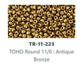 TOHO TR-11-223  11/0 Antique Bronze Seed Beads - 5 or 10 gm