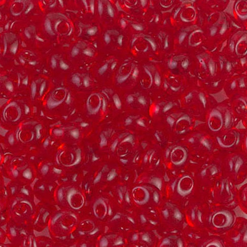 Miyuki Magatama MA4-141  4 mm Transparent Ruby Beads - 5 gm