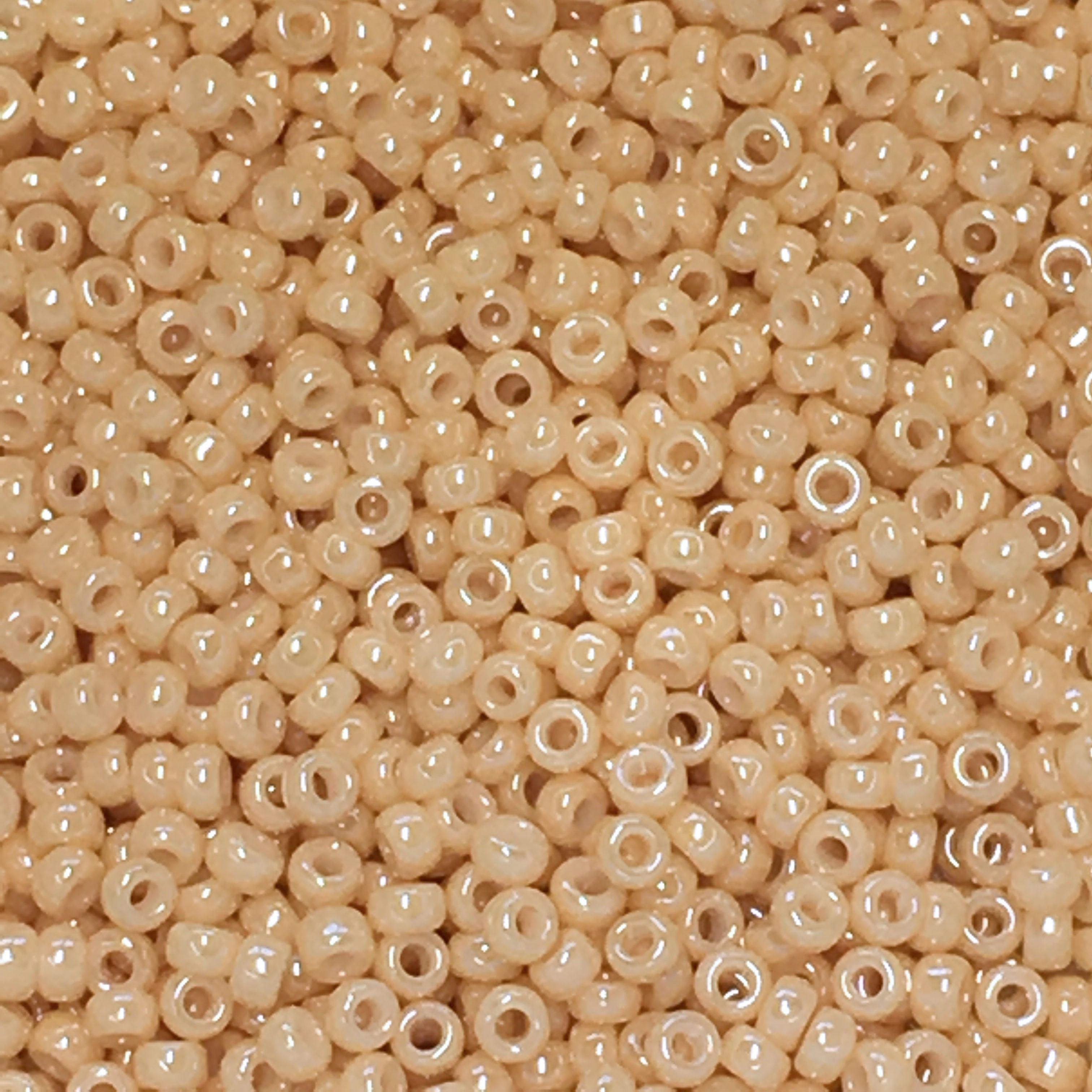 Miyuki 15-593  15/0 Light Caramel / Beige Ceylon (Like DB 205) Seed Beads - 1, 2 or 5 gm