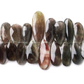 Cat's Eye Scapolite Faceted Pear Briolette Beads, 8 inch, 10x6-27x10mm, 56 pieces