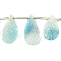 Cornflower Blue Drusy Pear Bead Strand