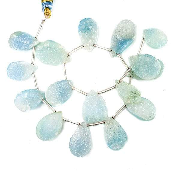 Cornflower Blue Drusy Pear Bead Strand