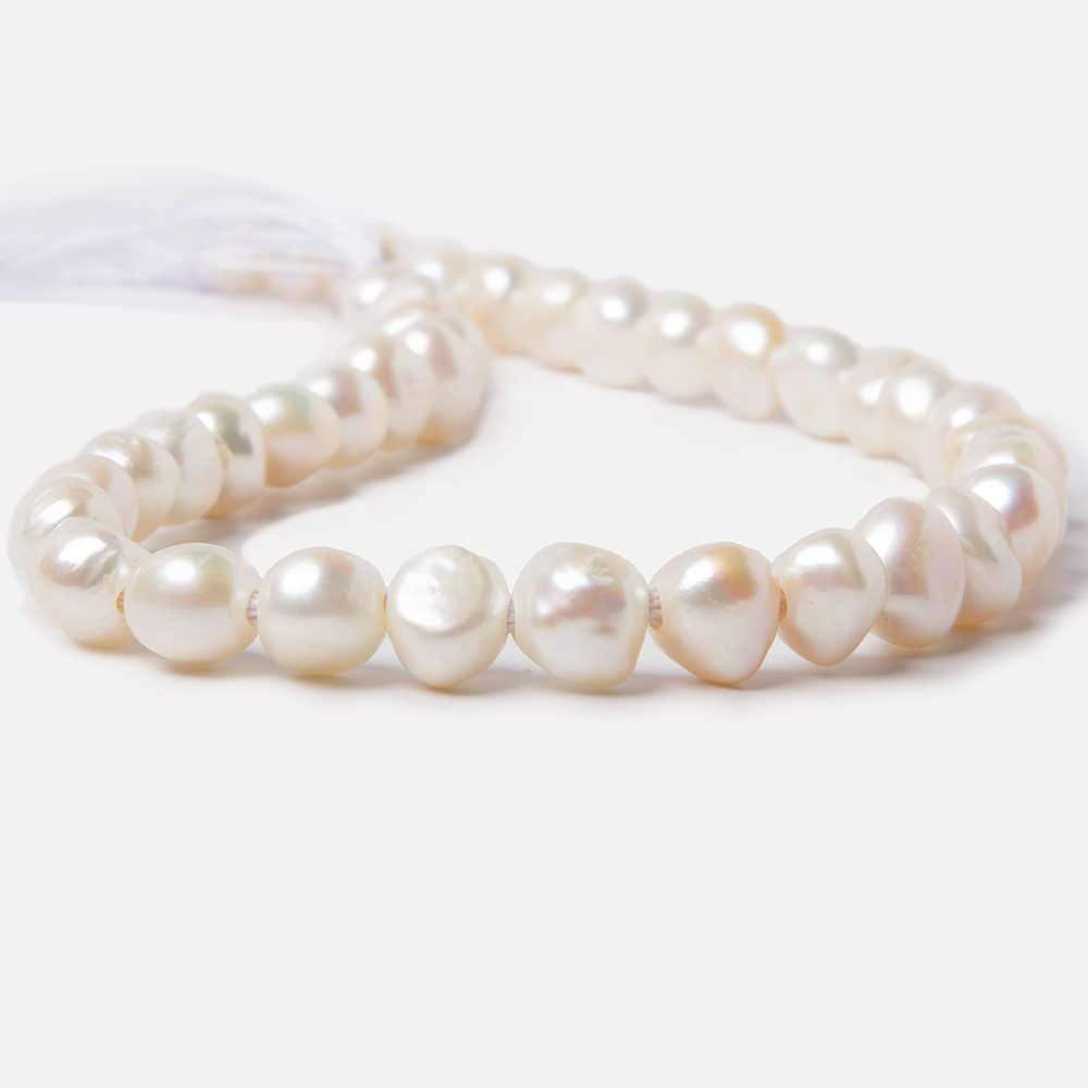 Cream Large Hole Freshwater pearl 11 -12mm Side Drilled, 15 inches, 38 pcs/strand