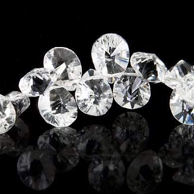 Crystal Quartz Beads Pear Briolette Concave Faceted Pavilion