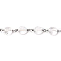 Crystal Quartz faceted oval Black Gold plated Chain by the foot