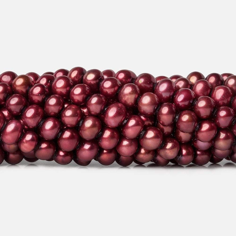 Dark Raspberry Off Round Freshwater Pearl