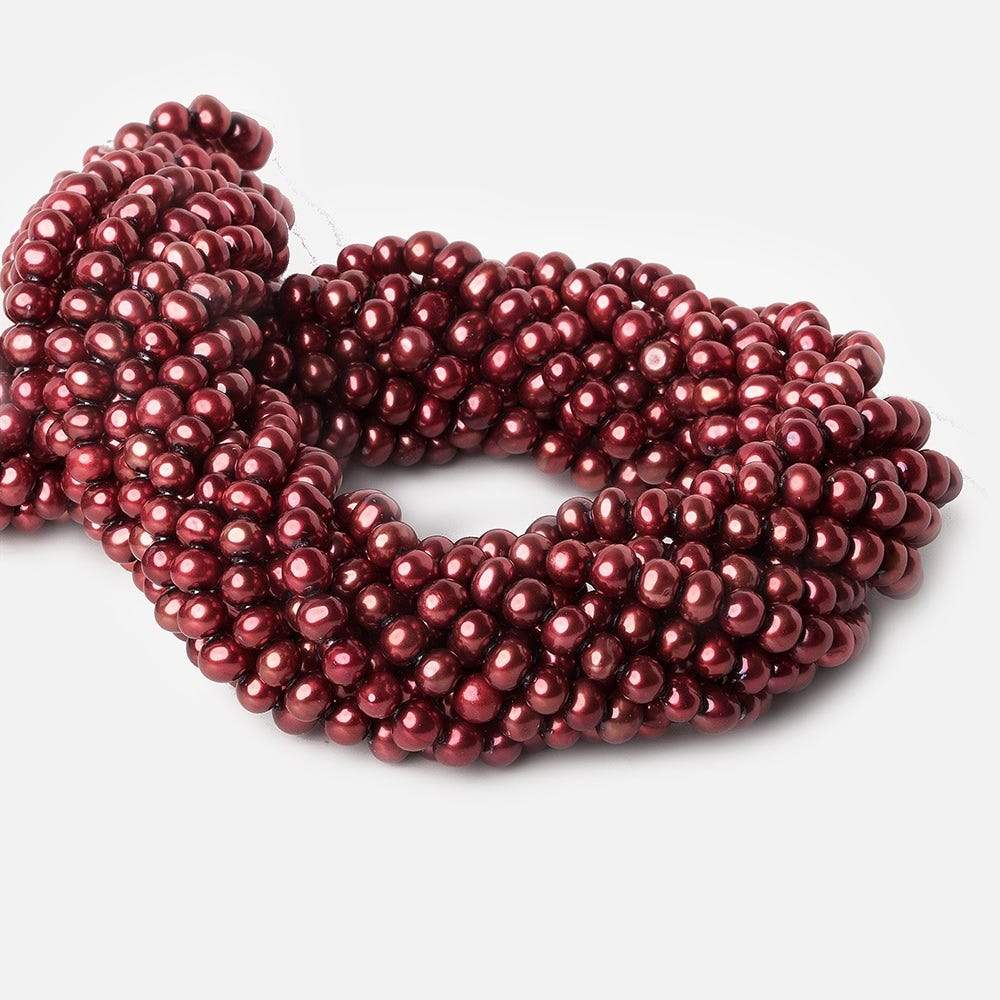 Dark Raspberry Off Round Freshwater Pearl