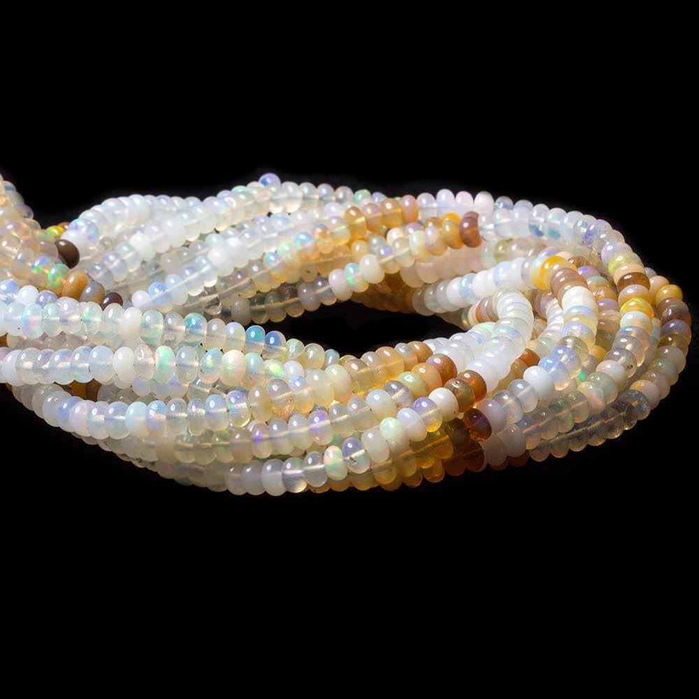 Ethiopian Opal Beads Plain Rondelle, AA Grade