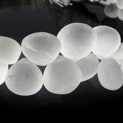 Frosted Crystal Quartz Plain Heart
