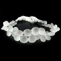 Frosted Crystal Quartz Plain Heart