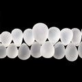 8x6-16x11mm Frosted Crystal Quartz Plain Pear Beads 8 inch 55 pieces