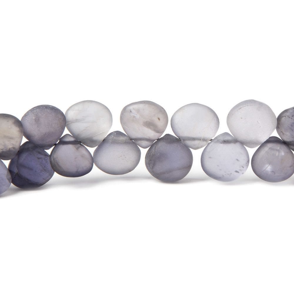 Frosted Iolite Bead Plain Heart
