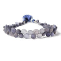 Frosted Iolite Bead Plain Heart