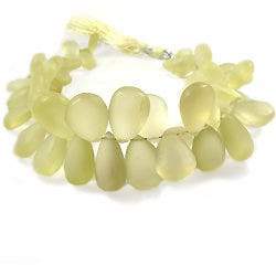 Frosted Lemon Quartz Plain Pear