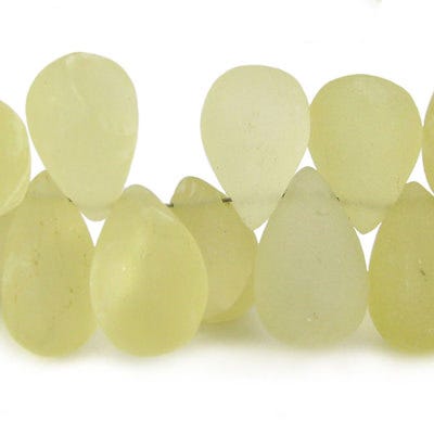 Frosted Lemon Quartz Plain Tear Drop
