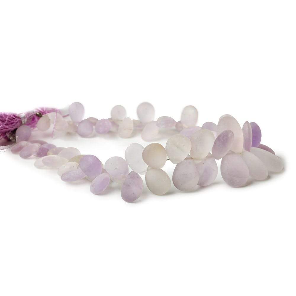 Frosted Pink Amethyst Plain Pear