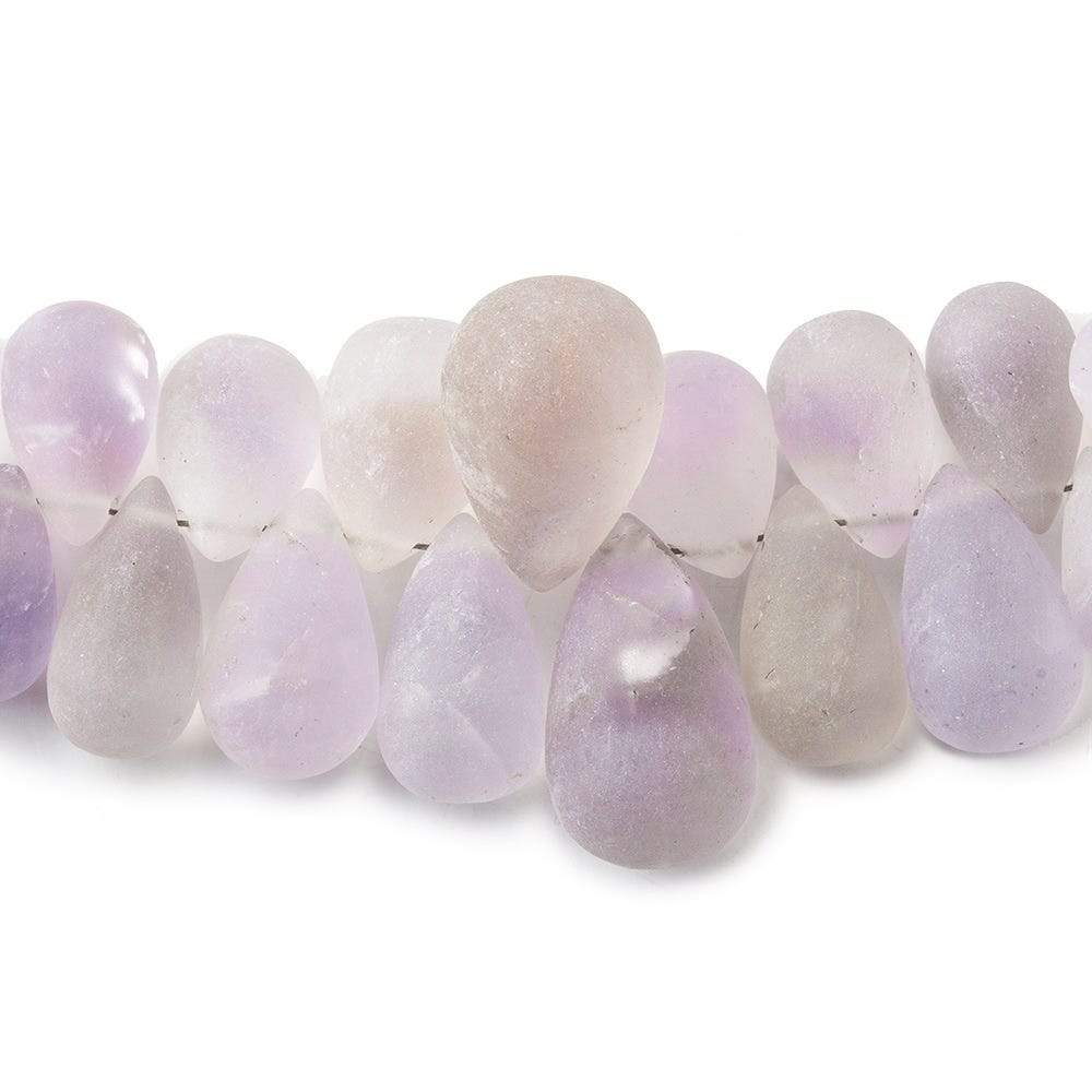 Frosted Pink Amethyst Plain Tear Drop