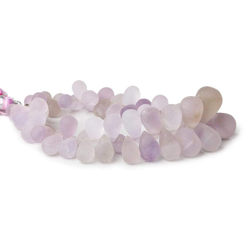 Frosted Pink Amethyst Plain Tear Drop