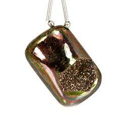 Green and Purple Iridescent Agate Drusy Focal Bead