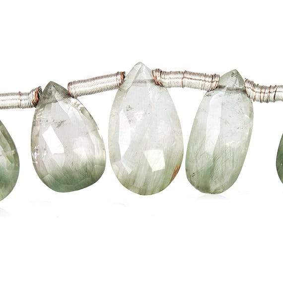 Green Cat`s Eye Quartz Pear Briolette