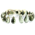 Green Cat`s Eye Quartz Tear Drop Briolette