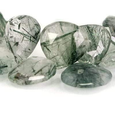 Green Tourmalinated Quartz Heart Briolette