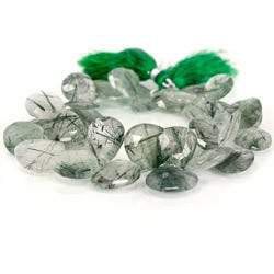 Green Tourmalinated Quartz Heart Briolette