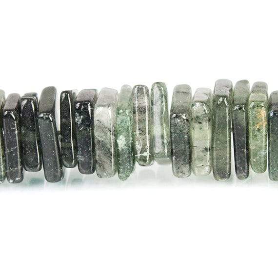 Green Tourmalinated Quartz Plain Square Heshi Beads 16 inch 240 pieces