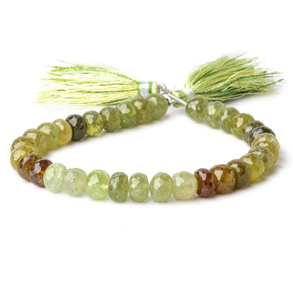 Grossular Garnet Faceted Rondelles 8 inch 7.5-8mm 33 beads