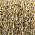 3mm Labradorite micro-faceted rondelle Gold plated Chain by the foot 40 beads