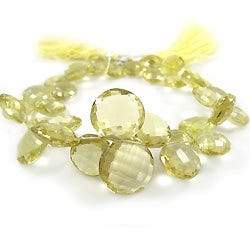 Lemon Quartz Faceted Coin