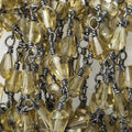 Lemon Quartz faceted tear drop Black Gold Filled Chain by the foot 29 beads