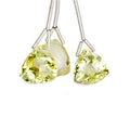 Lemon Quartz Pavilion Faceted Trillion Focal Bead Set of 3