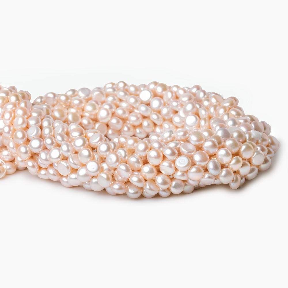 Mauve Side Drill Button Freshwater Pearl, A Grade
