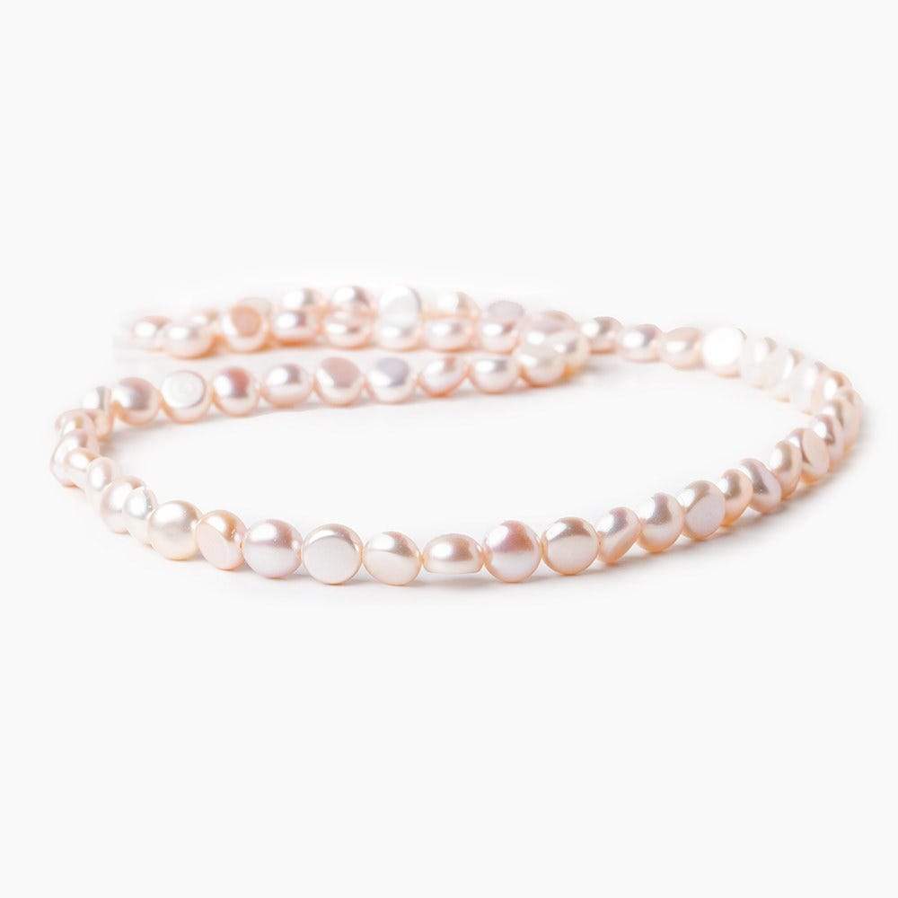 Mauve Side Drill Button Freshwater Pearl, A Grade