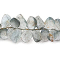 Moss Aquamarine Faceted Free Form & Marquise Beads 7.5 inch 56 pieces