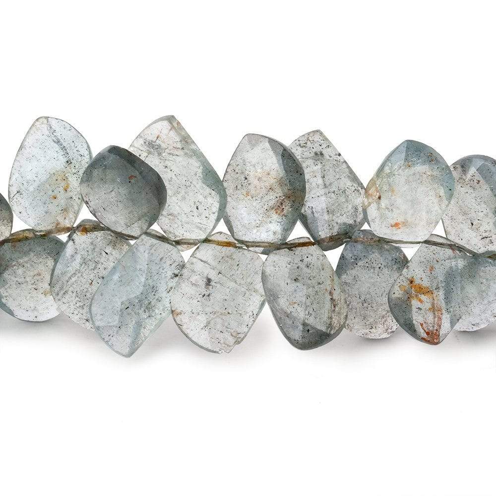 Moss Aquamarine Faceted Free Form & Marquise Beads 7.5 inch 56 pieces