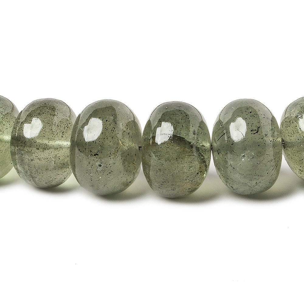 Moss Aquamarine Plain Rondelle Beads AA Grade