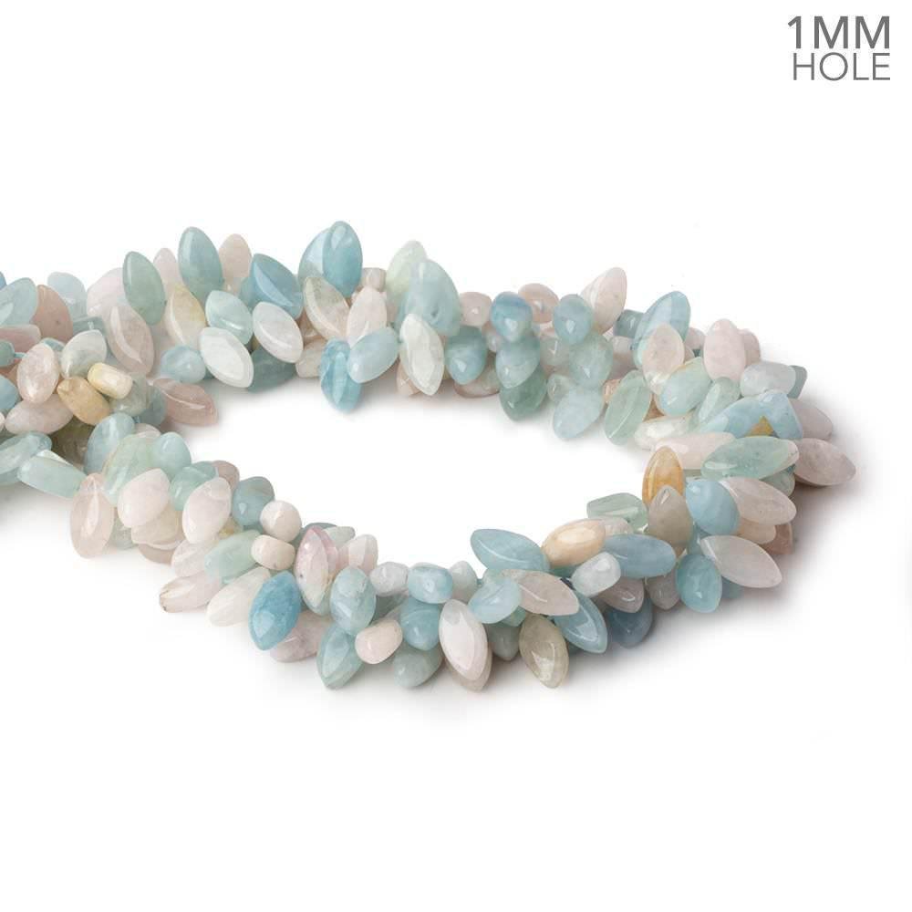 Multi Beryl top drilled plain marquise beads 16 inch 86 large hole beads A