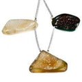 Multi Color Agate Drusy Focal Bead Free Shape, Set Of 3