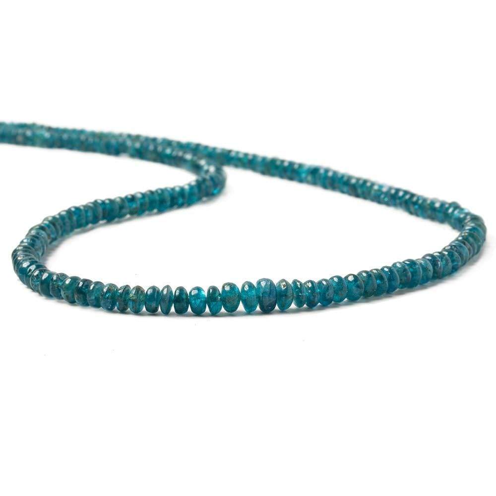 Neon Blue Apatite Beads Plain Rondelle