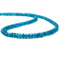 Neon Blue Apatite Beads Plain Rondelle